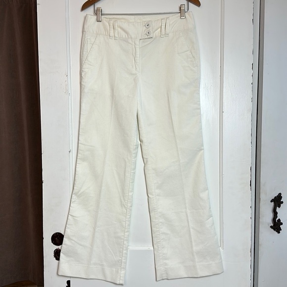 Talbots corduroy stretch cream wide leg trousers 99% cotton 1% Lycra - Picture 1 of 11